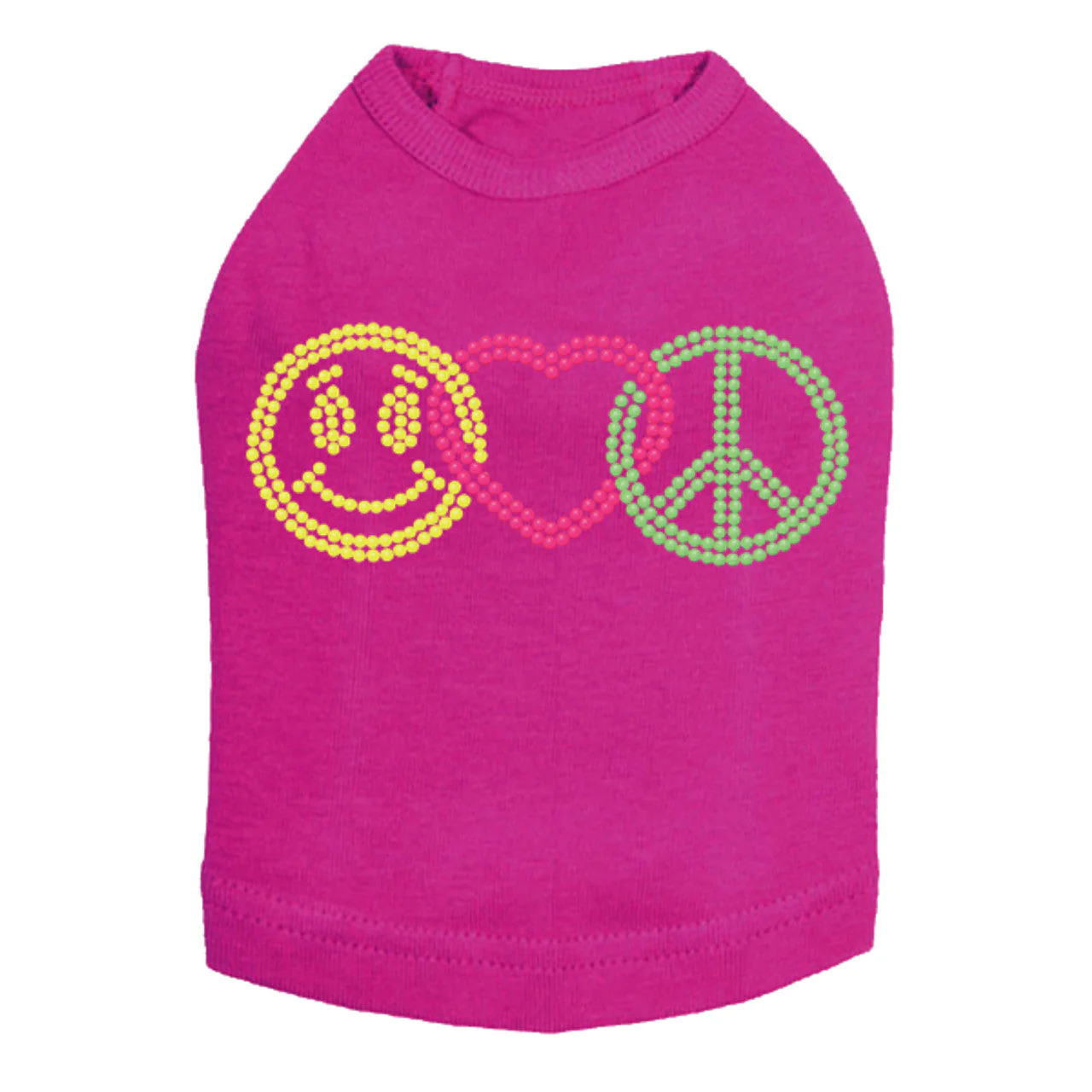 Smiley Face, Love, Peace - Dog Tank - Image 13