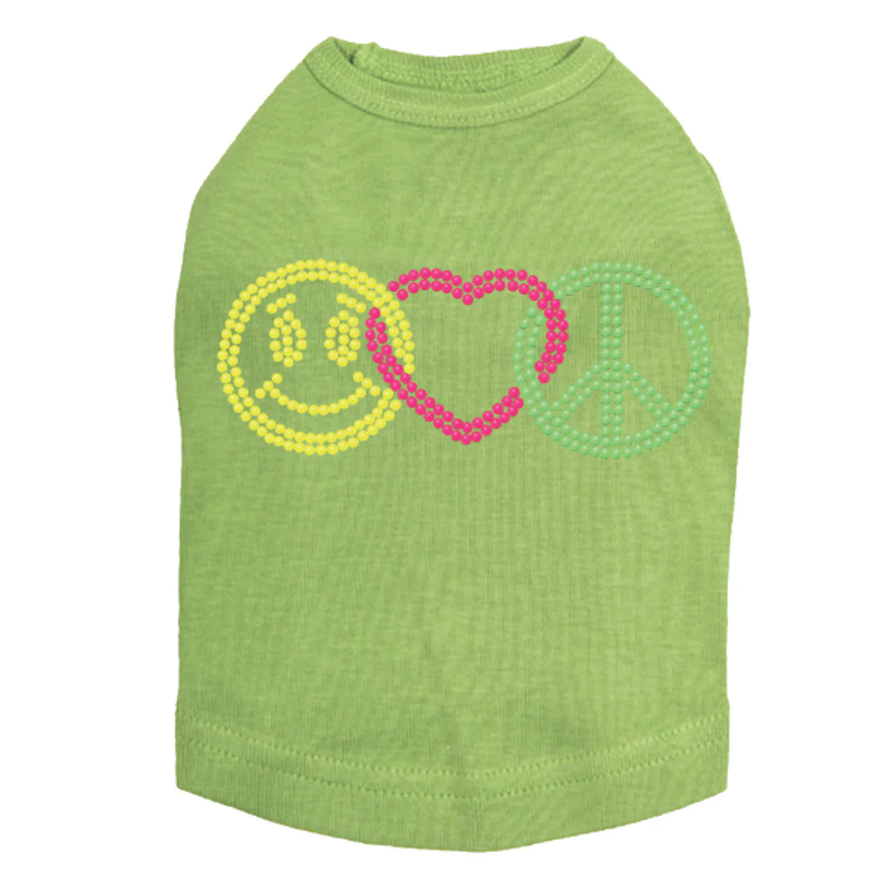 Smiley Face, Love, Peace - Dog Tank - Image 14