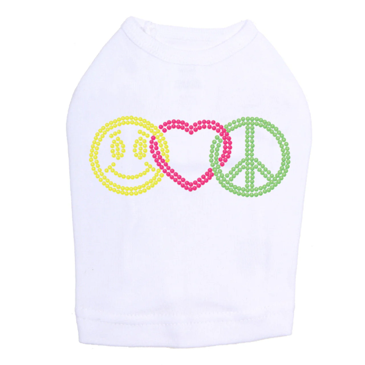 Smiley Face, Love, Peace - Dog Tank - Image 9