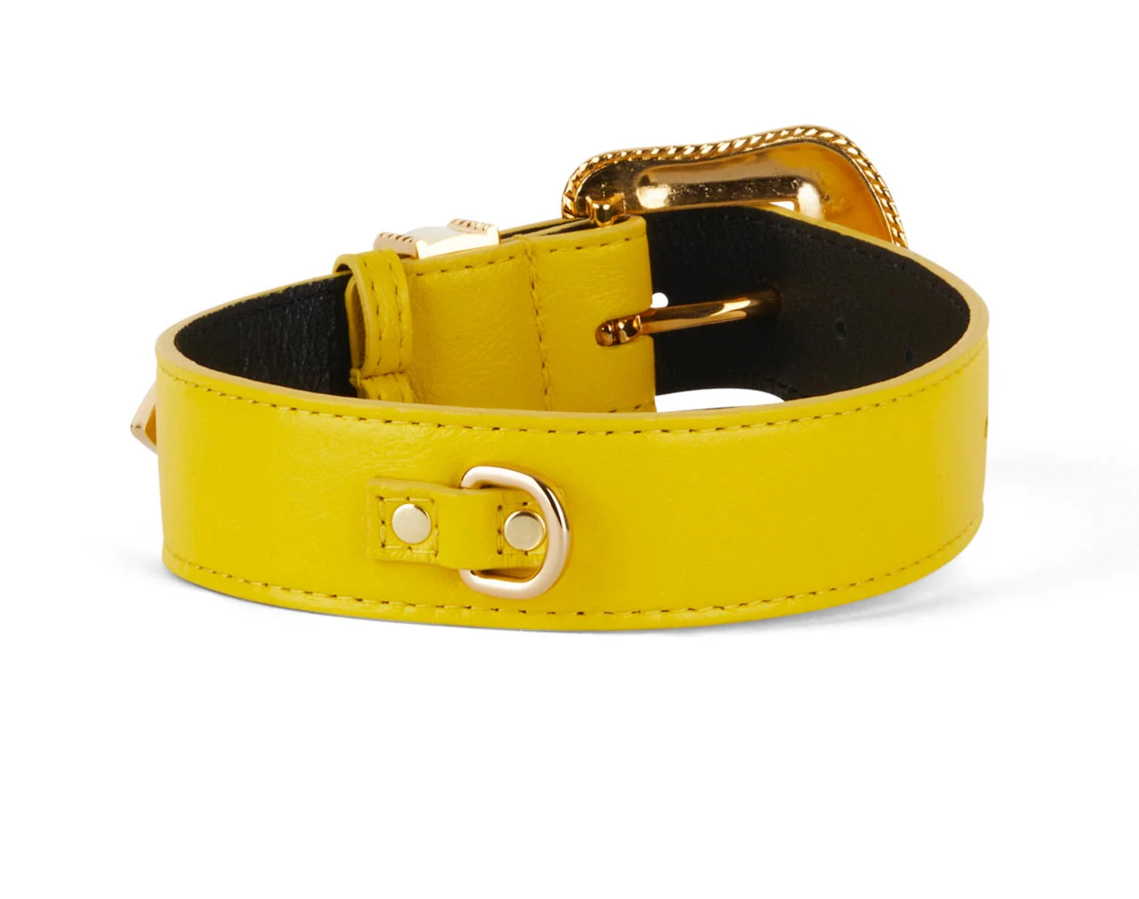 Smooth Yellow Italian Leather With Custom Swarovski Crystal Hardware - Image 2