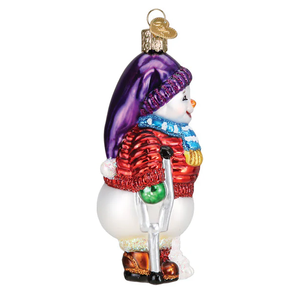 Snowman With Crutches Ornament - Image 5