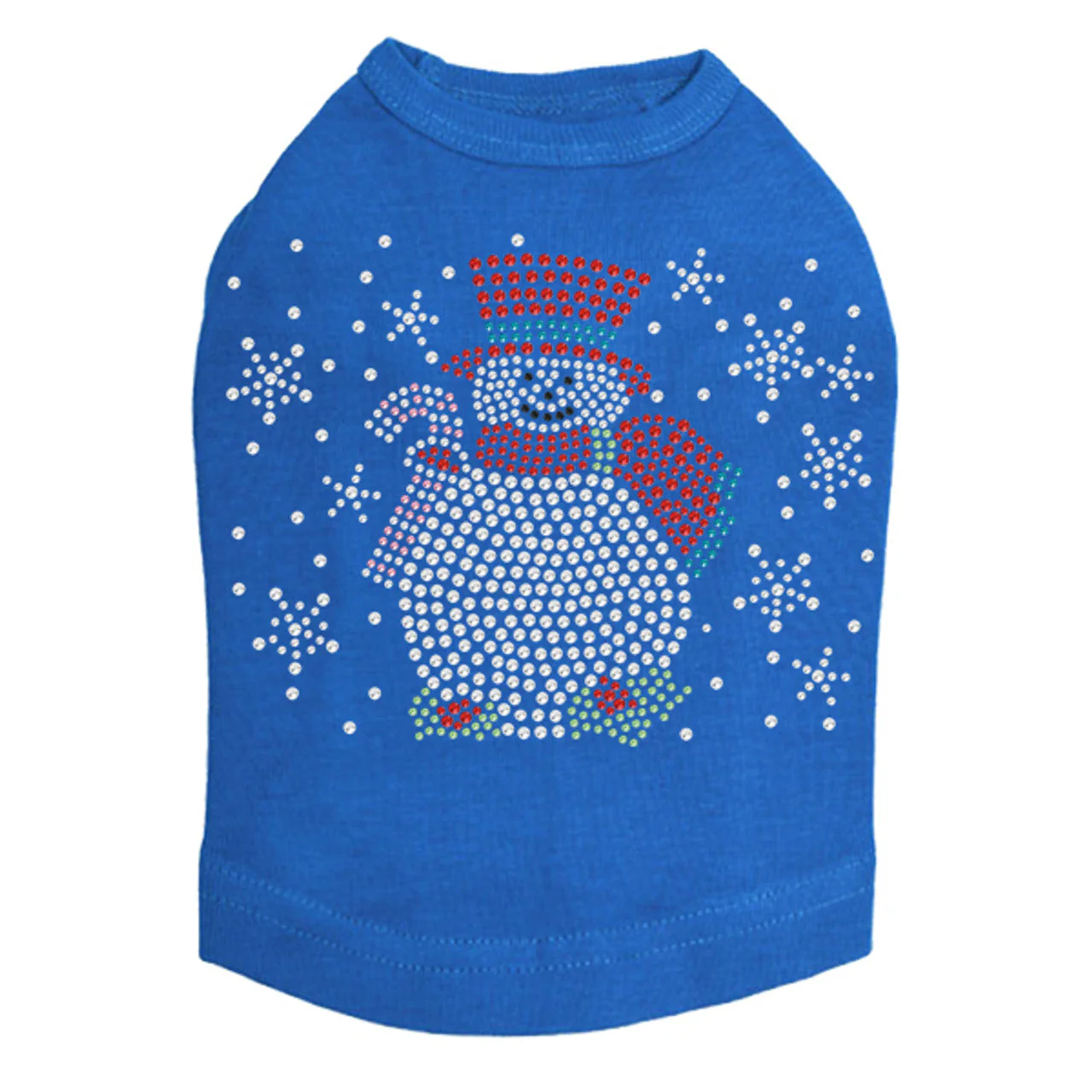 Snowman with Snowflakes & Candy Canes - Dog Tank - Image 4