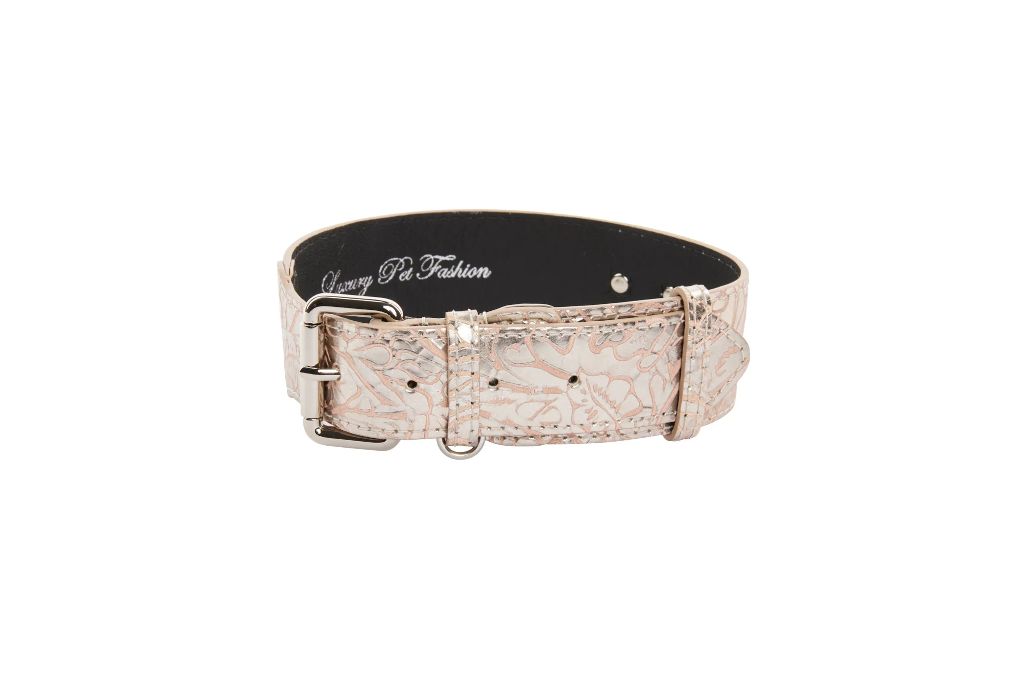 Soft Pink/Silver Floral Print Italian Leather With Silver Classic Hardware - Image 2