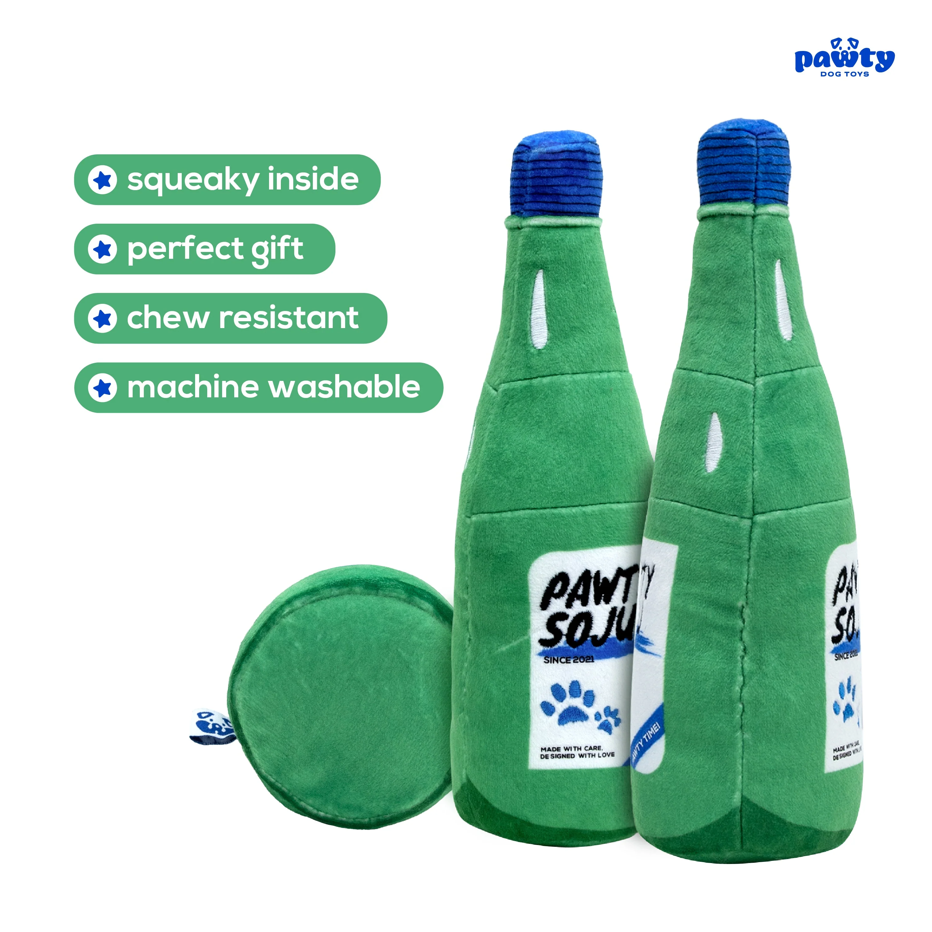 Pet Toy: SOJU BOTTLE PLUSH DOG TOY - Image 5