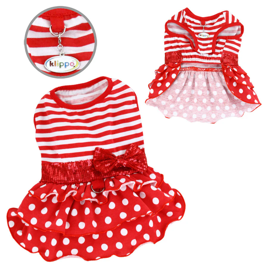 Sparkling Sequins Waist Bow Ruffle Layered Dress - Image 2