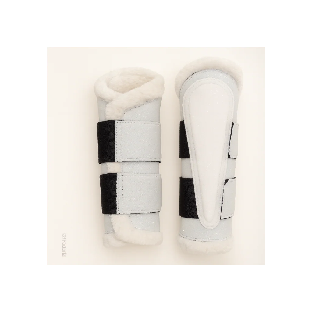 Sparkling White Dragon Saddle Pad, Ear Bonnet & Horse Boot Set - Image 6