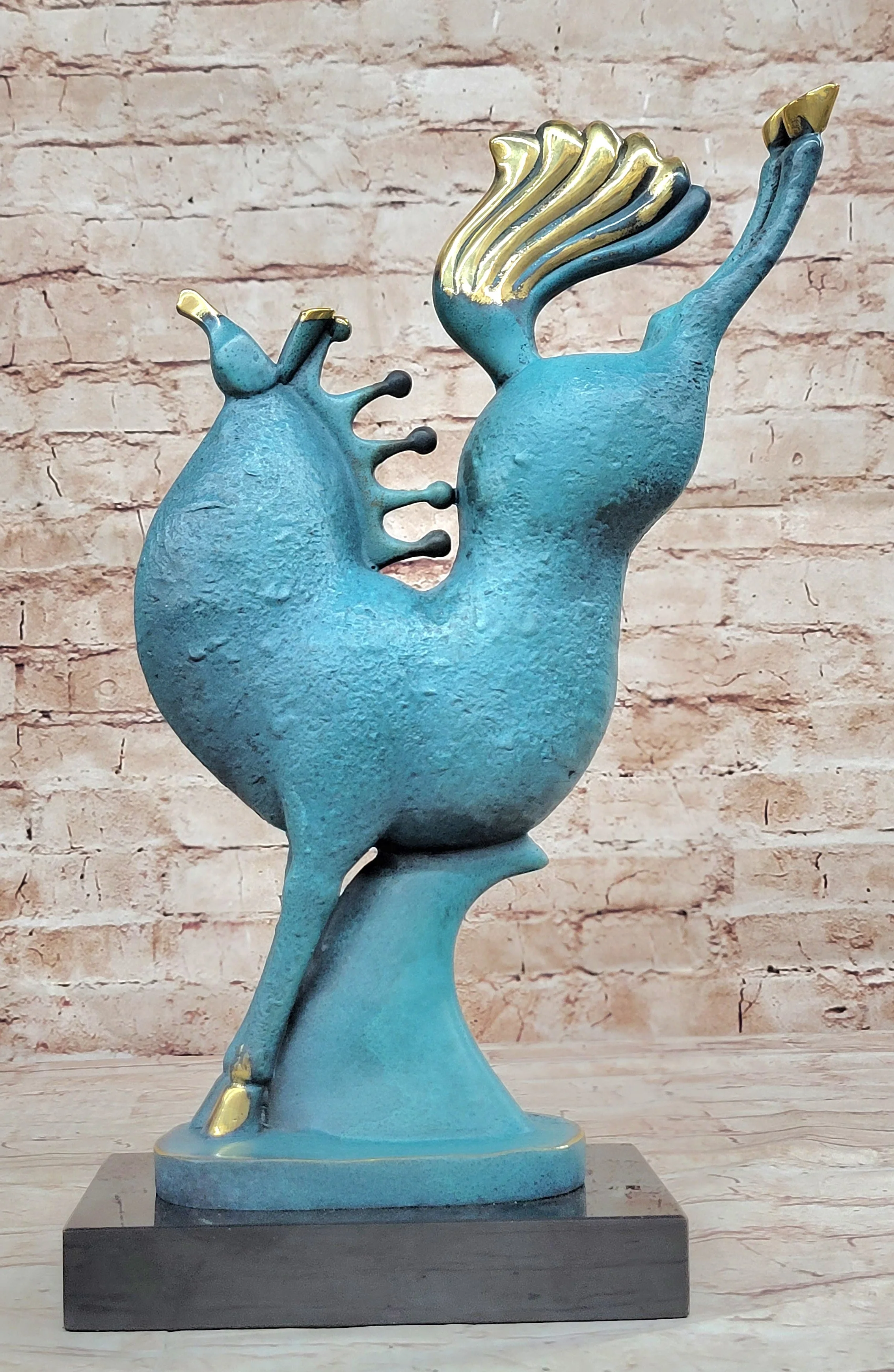 Special Patina Abstract Modern Artwork Rearing Horse Bronze Sculpture - Image 4