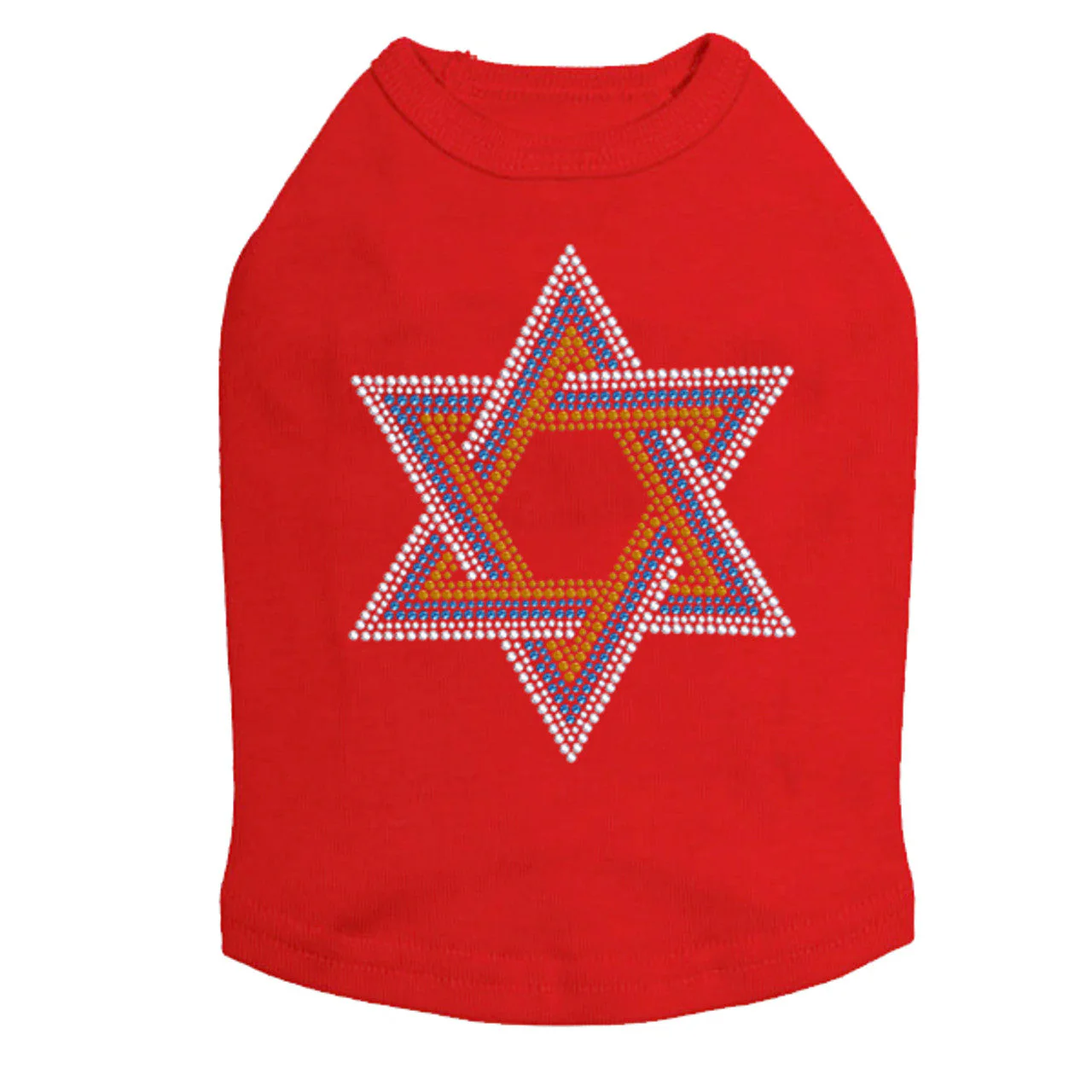 Star of David - Large (Blue, Silver, & Gold) - Dog Tank - Image 11