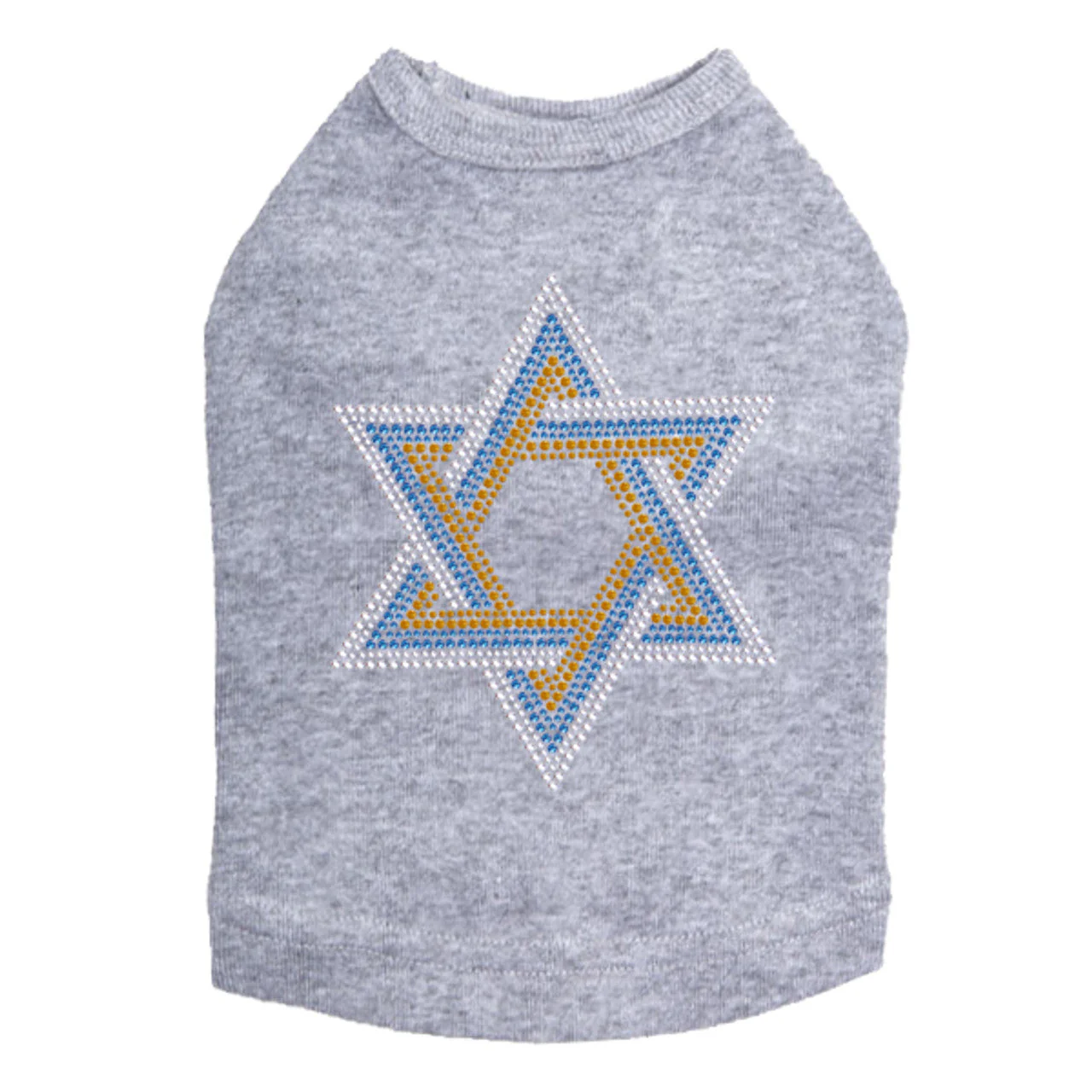 Star of David - Large (Blue, Silver, & Gold) - Dog Tank - Image 12
