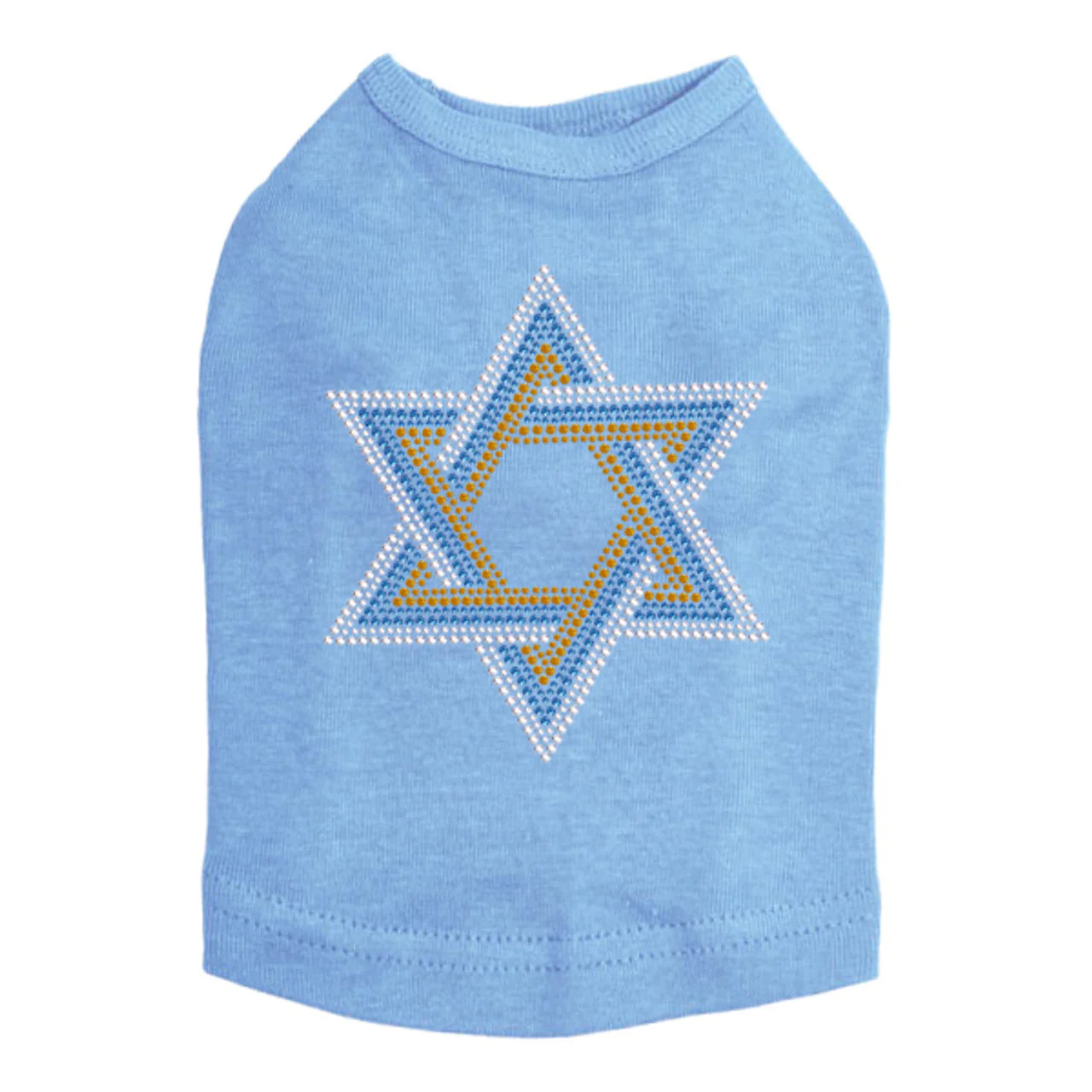 Star of David - Large (Blue, Silver, & Gold) - Dog Tank - Image 5