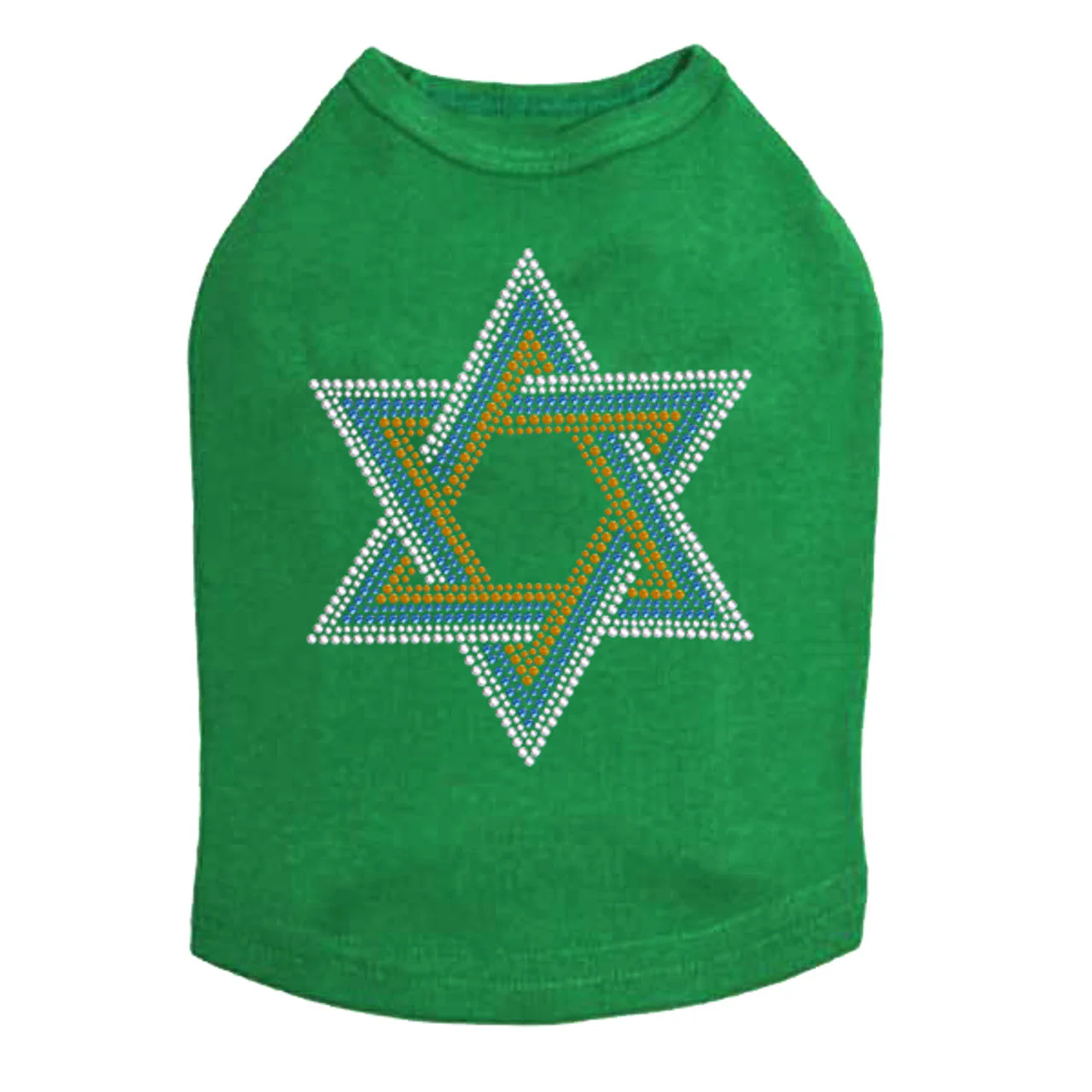 Star of David - Large (Blue, Silver, & Gold) - Dog Tank - Image 8