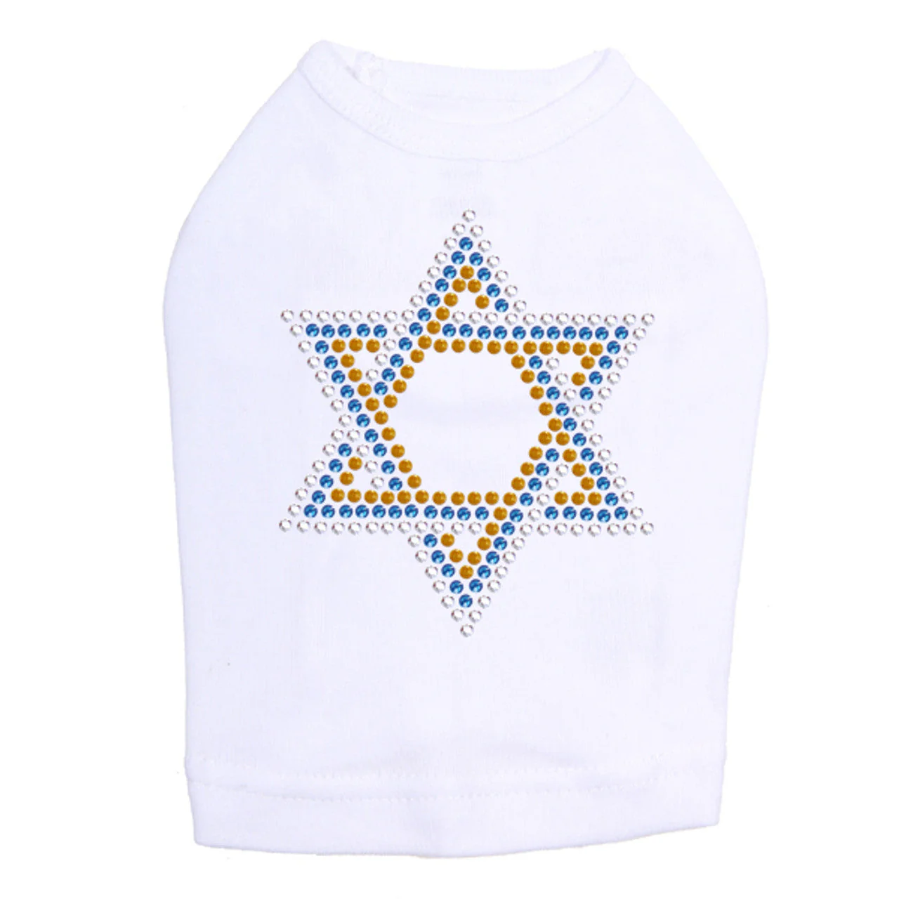 Star of David - Small (Blue, Silver, & Gold) - Dog Tank - Image 12