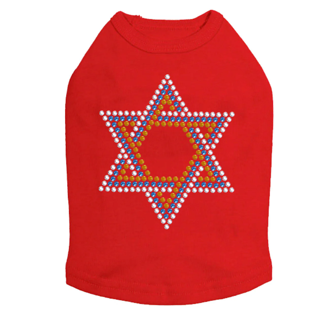 Star of David - Small (Blue, Silver, & Gold) - Dog Tank - Image 13