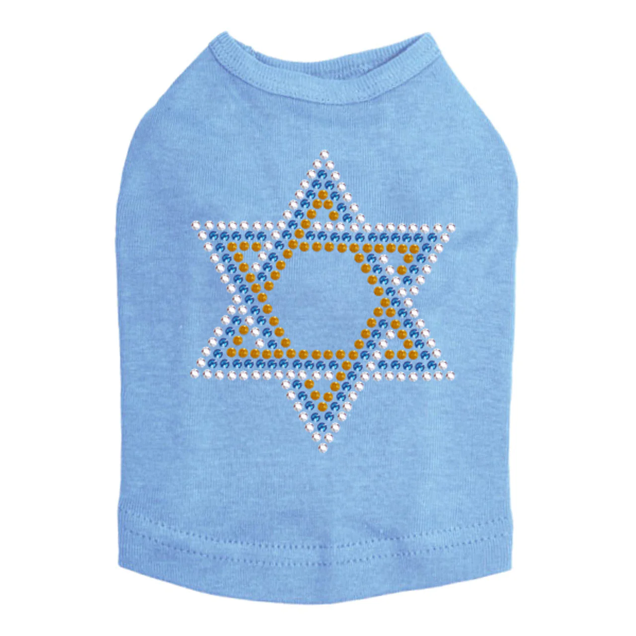 Star of David - Small (Blue, Silver, & Gold) - Dog Tank - Image 4