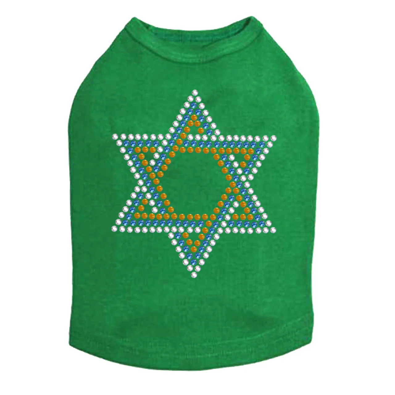 Star of David - Small (Blue, Silver, & Gold) - Dog Tank - Image 9