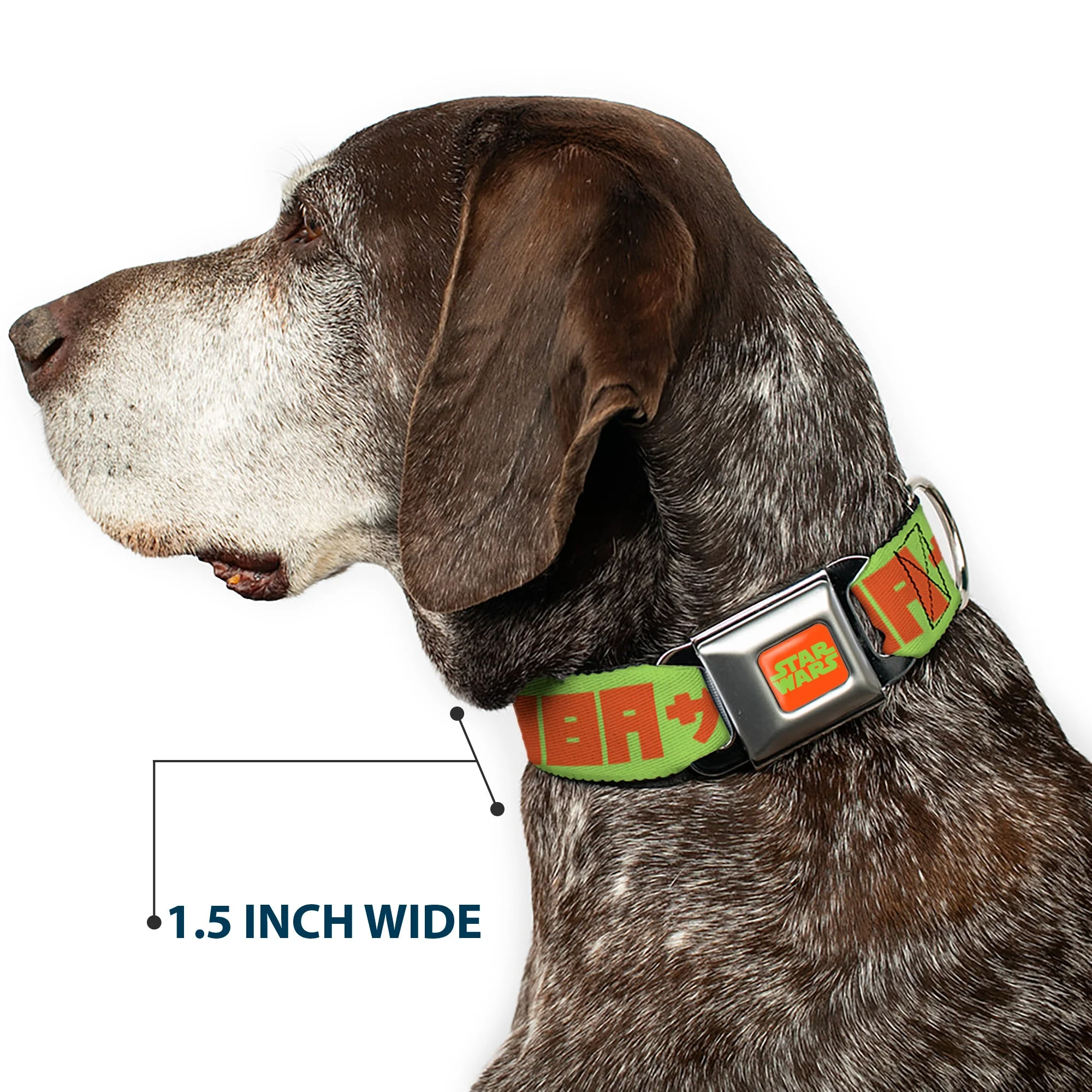 STAR WARS Logo Full Color Orange/Green Seatbelt Buckle Collar - Star Wars JABBA THE HUTT Text and Characters Green/Orange - Image 7