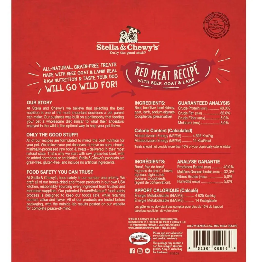 Stella & Chewys Freeze Dried Wild Weenies Red Meat Dog Treats (3.25oz) - Image 2