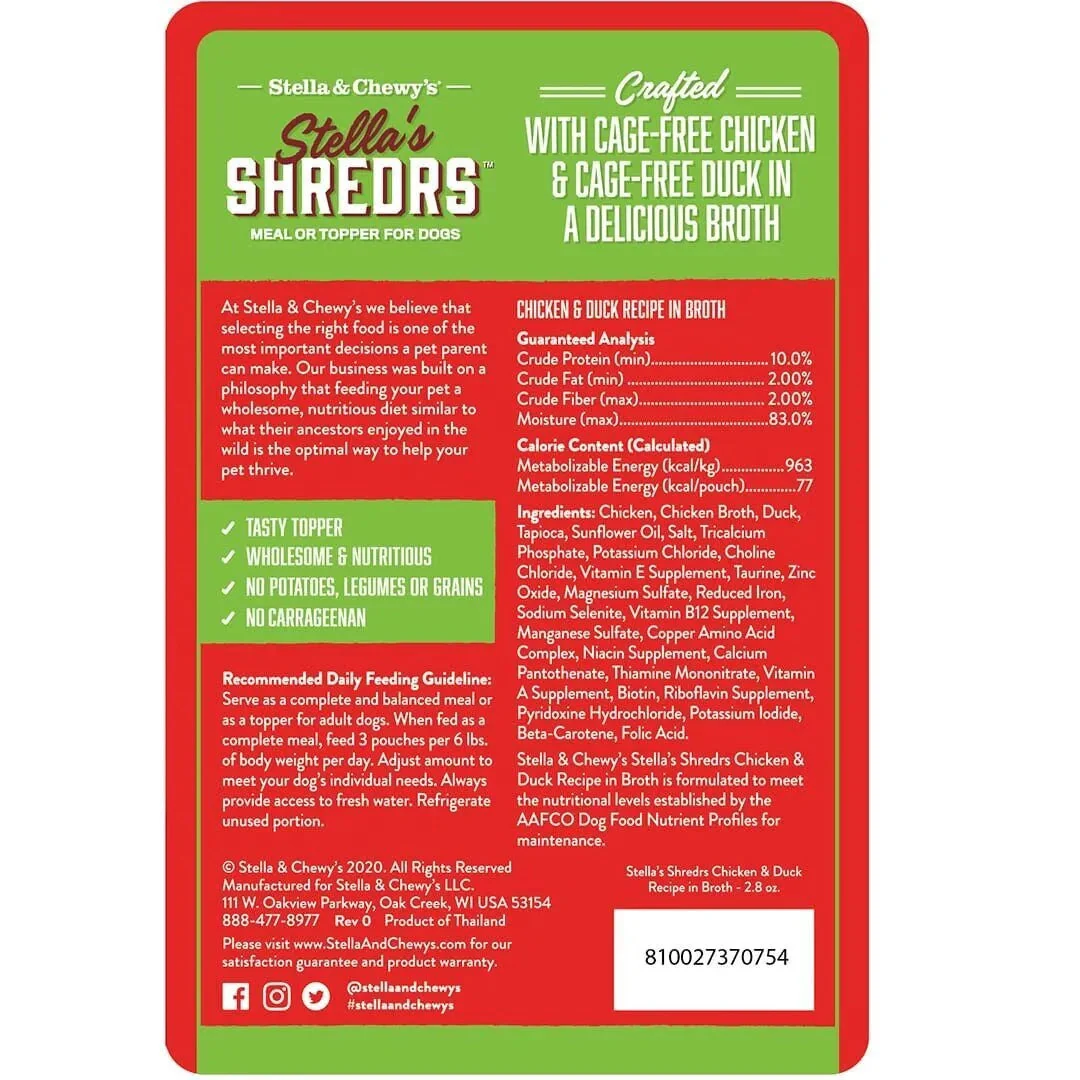 Stella & Chewys Chicken & Duck Shredrs Dog Food (2.8oz) - Image 2