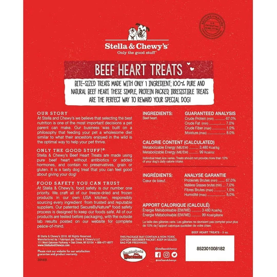 Stella & Chewys Freeze Dried Beef Heart Dog Treat (3oz) - Image 2