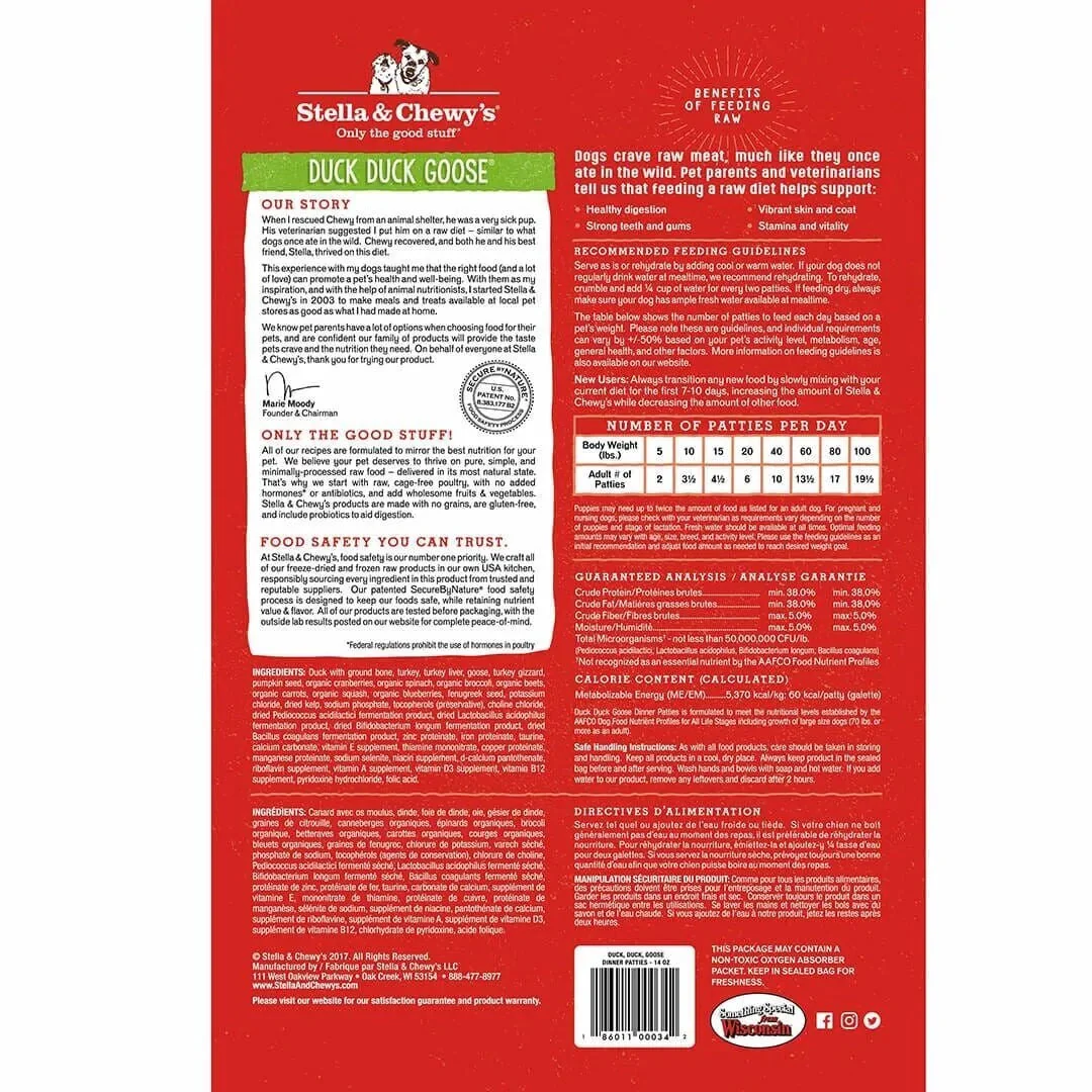 Stella & Chewys Freeze Dried Dinner Patties Duck Dog Food (25oz) - Image 2