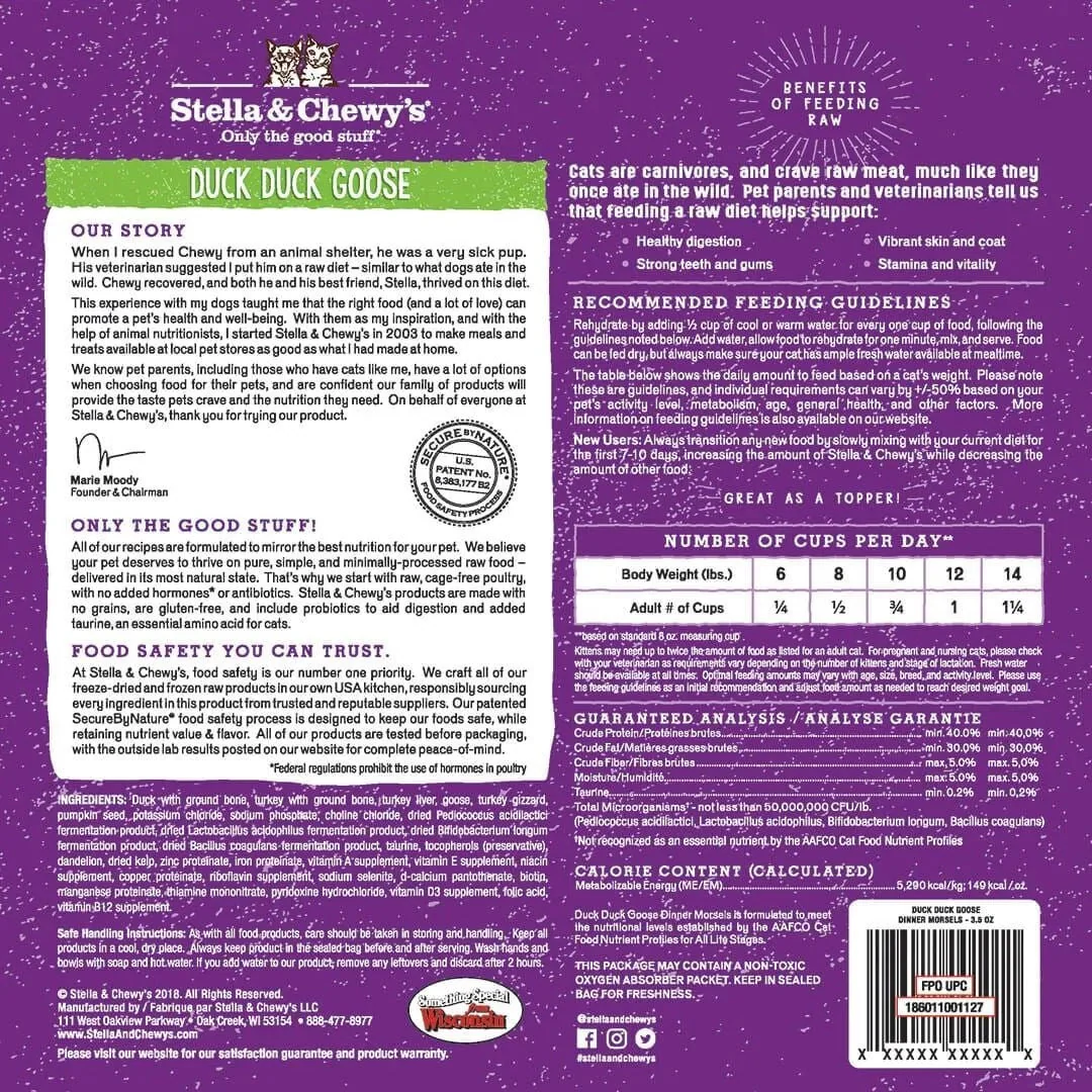 Stella & Chewys Freeze Dried Duck Duck Goose Dinner Cat Food (3.5oz) - Image 2