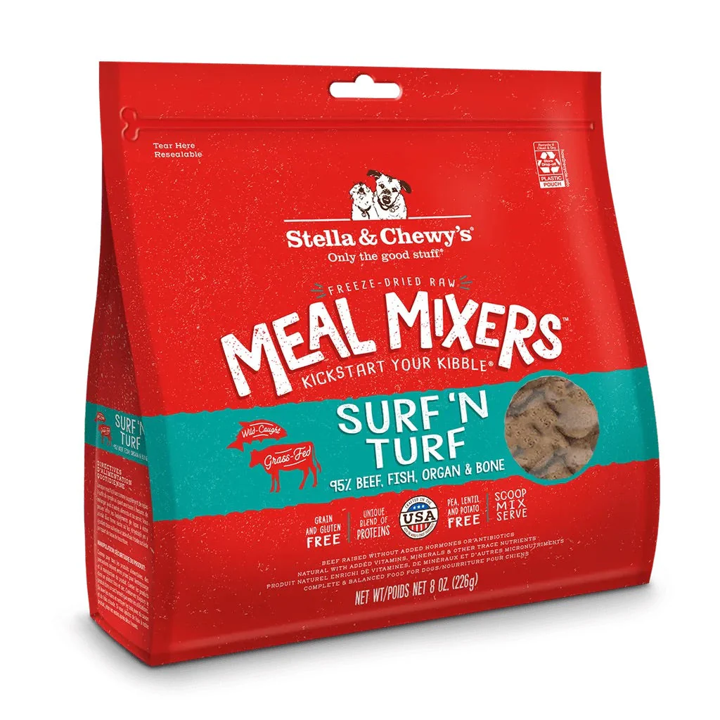 Stella & Chewys Freeze Dried Meal Mixers Surf & Turf Dog Food (18oz)