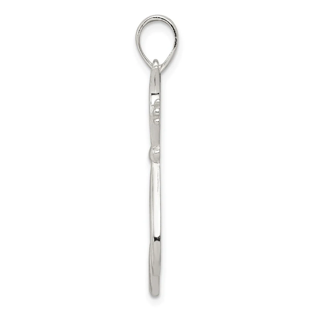 Sterling Silver 25mm Polished Cat Silhouette Pendant - Image 2