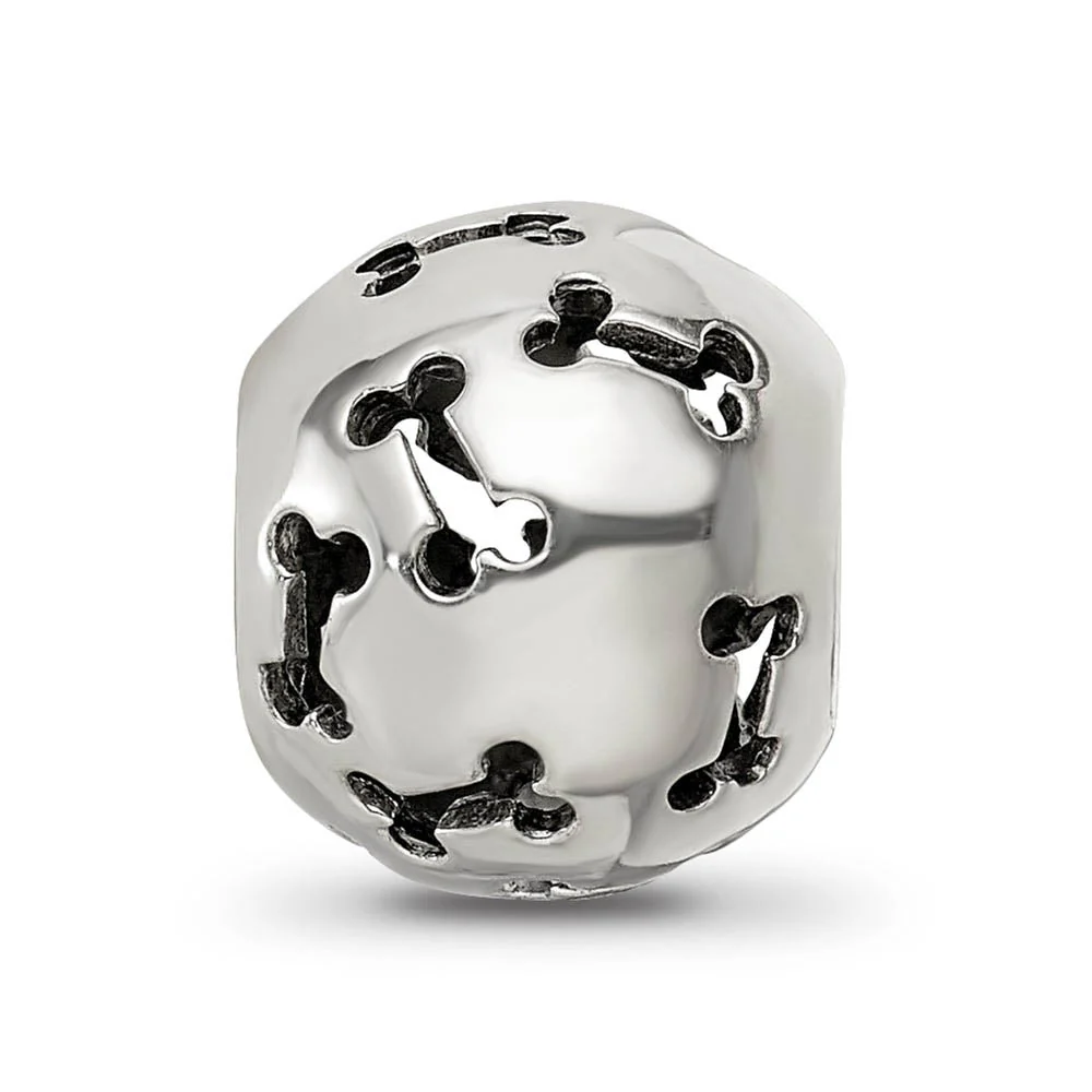 Sterling Silver Cutout Dog Bone Bead Charm - Image 3