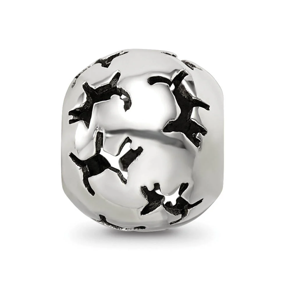 Sterling Silver Cutout Dog Silhouette Bead Charm - Image 3