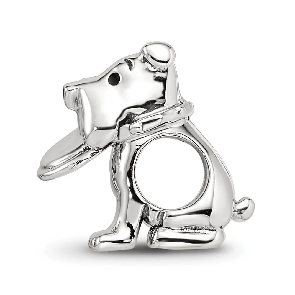 Sterling Silver Frisbee Dog Bead Charm - Image 2