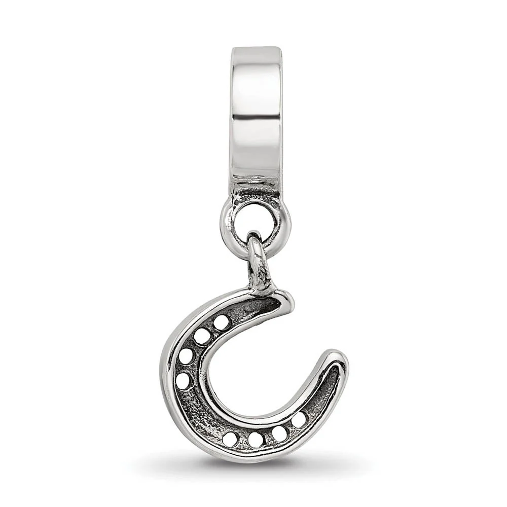 Sterling Silver Horseshoe Dangle Bead Charm - Image 3