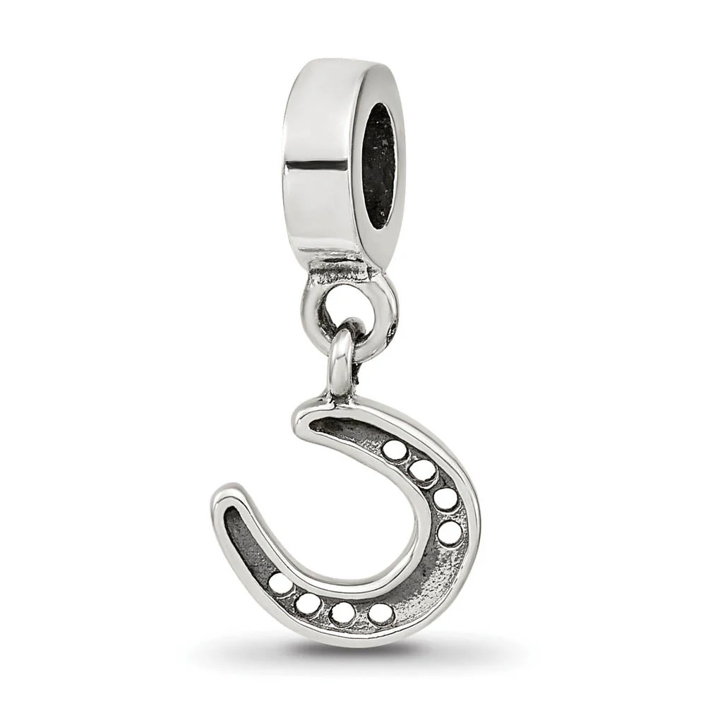 Sterling Silver Horseshoe Dangle Bead Charm - Image 4