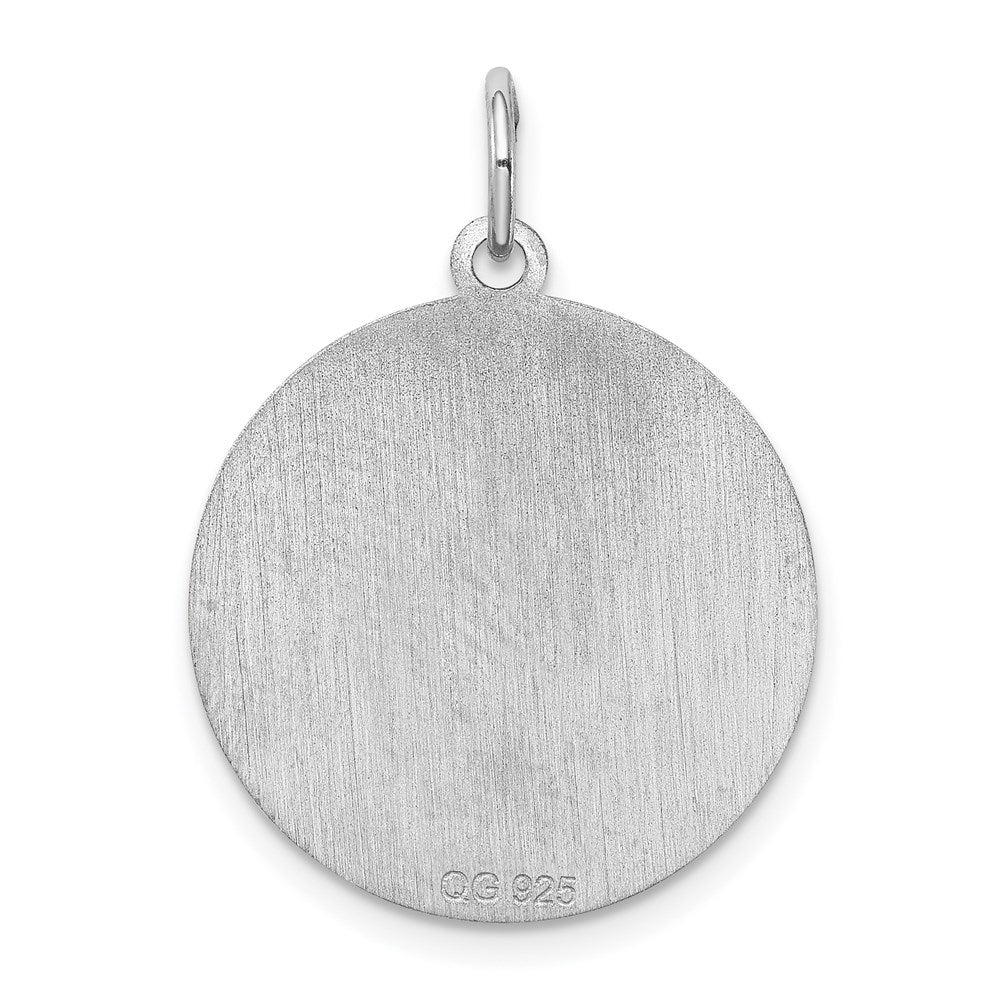 Sterling Silver Laser Etched Schipperke Dog Pendant, 19mm - Image 3
