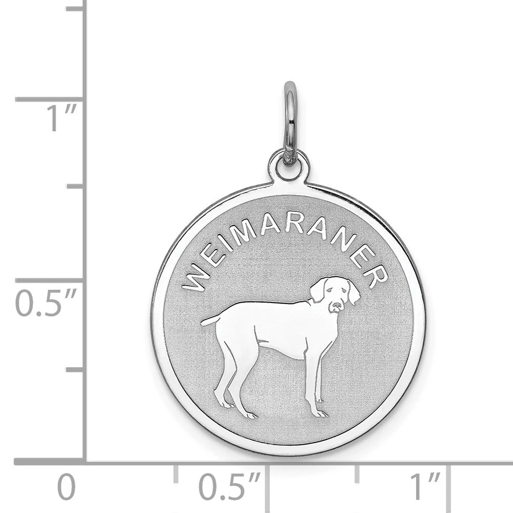 Sterling Silver Laser Etched Weimaraner Dog Pendant, 19mm - Image 4