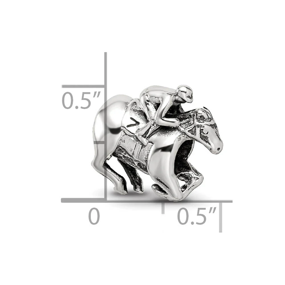 Sterling Silver Race Horse Bead Charm - Image 5