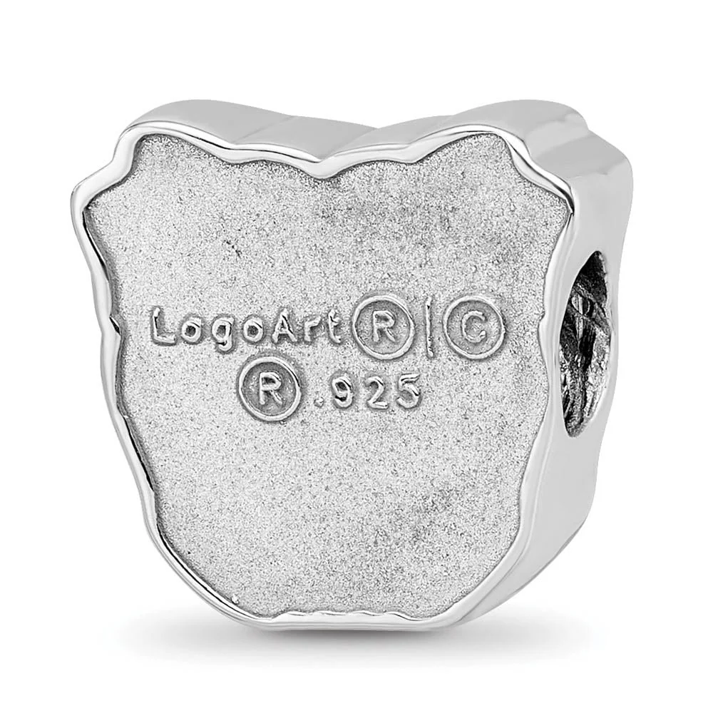 Sterling Silver Rhodium Plated Enamel Butler Univ. Bulldog Bead Charm - Image 4