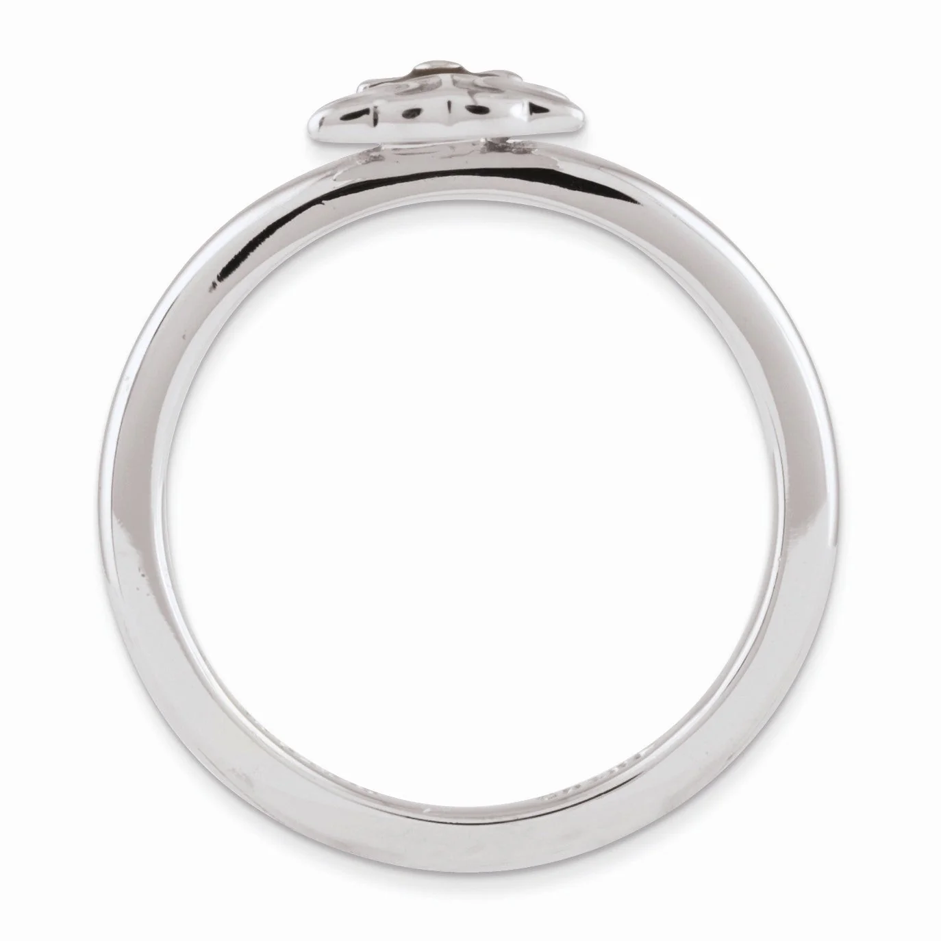 Sterling Silver Stackable Brown Enameled Dog Ring - Image 2