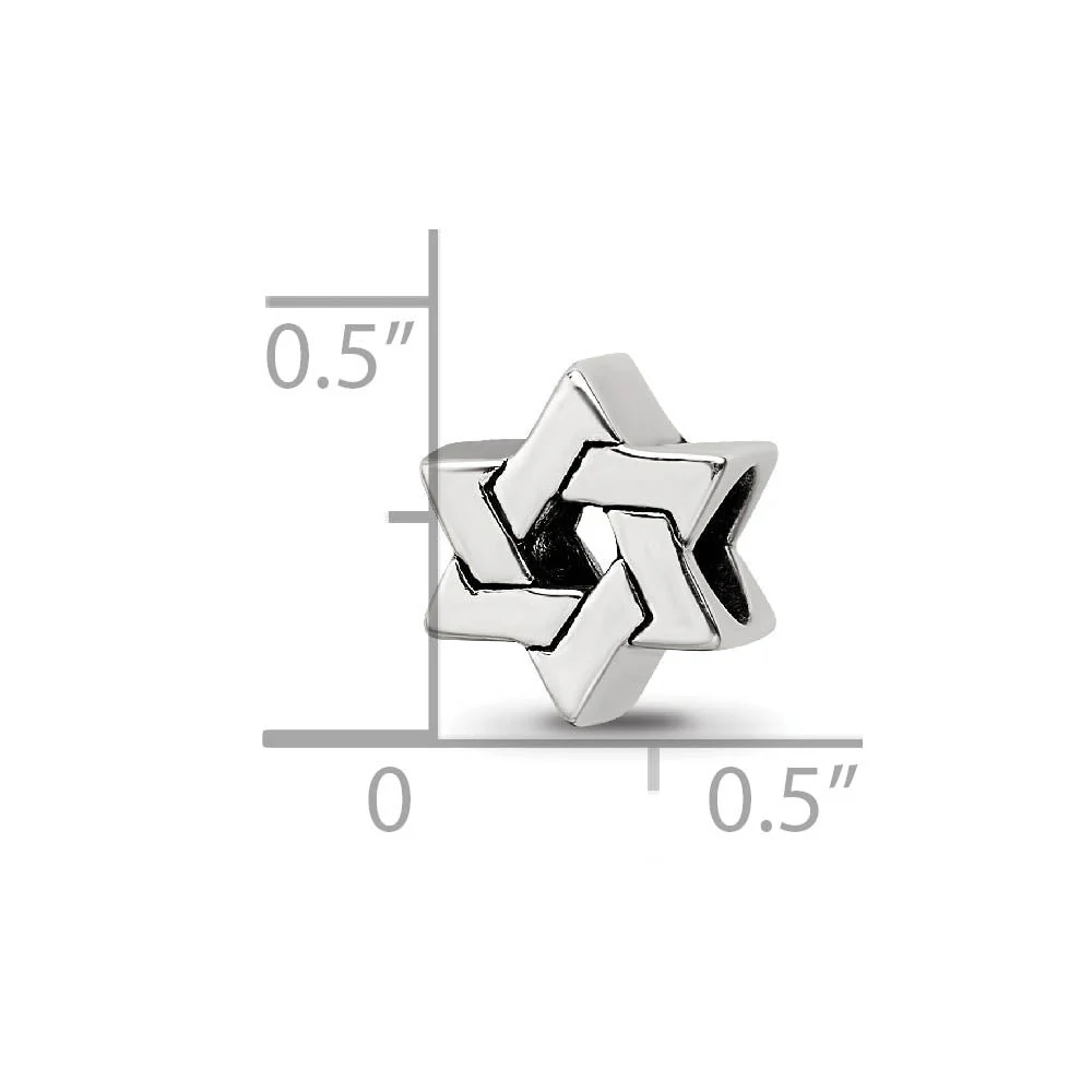 Sterling Silver Star of David Bead Charm - Image 4