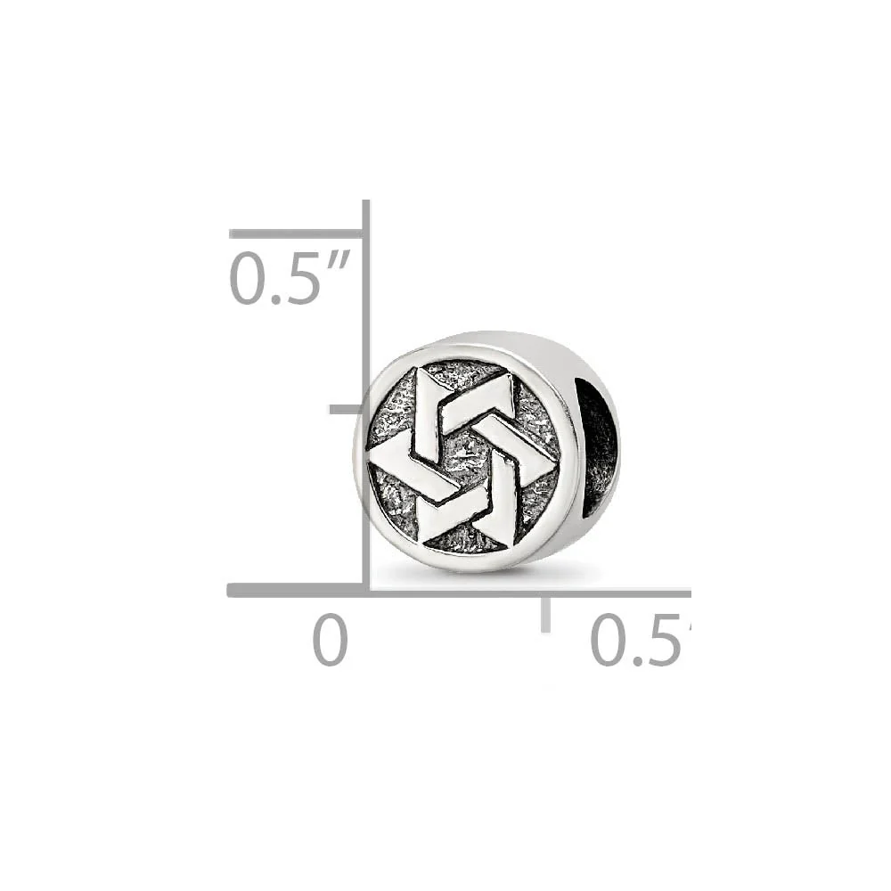 Sterling Silver Star of David Round Bead Charm - Image 4