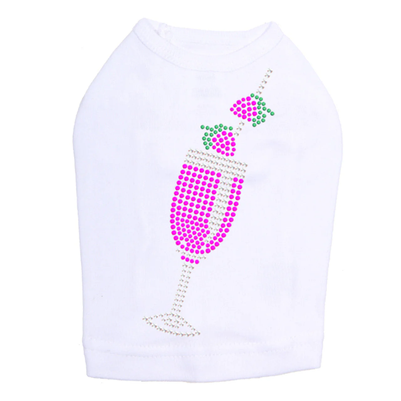 Strawberry Daiquiri - Rhinestones - Dog Tank