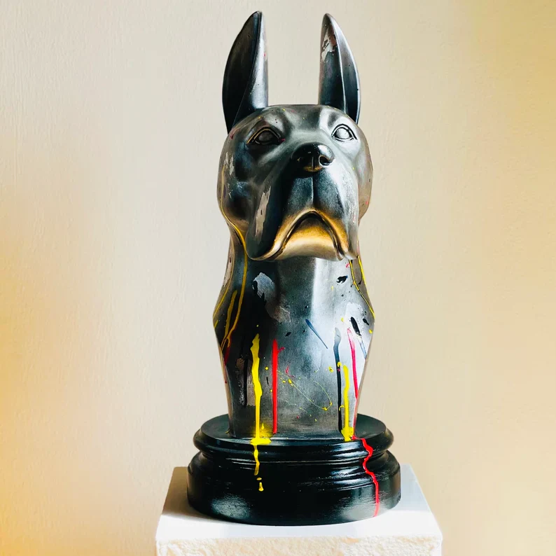 Street Art Silver Great Dane Statue - Image 5