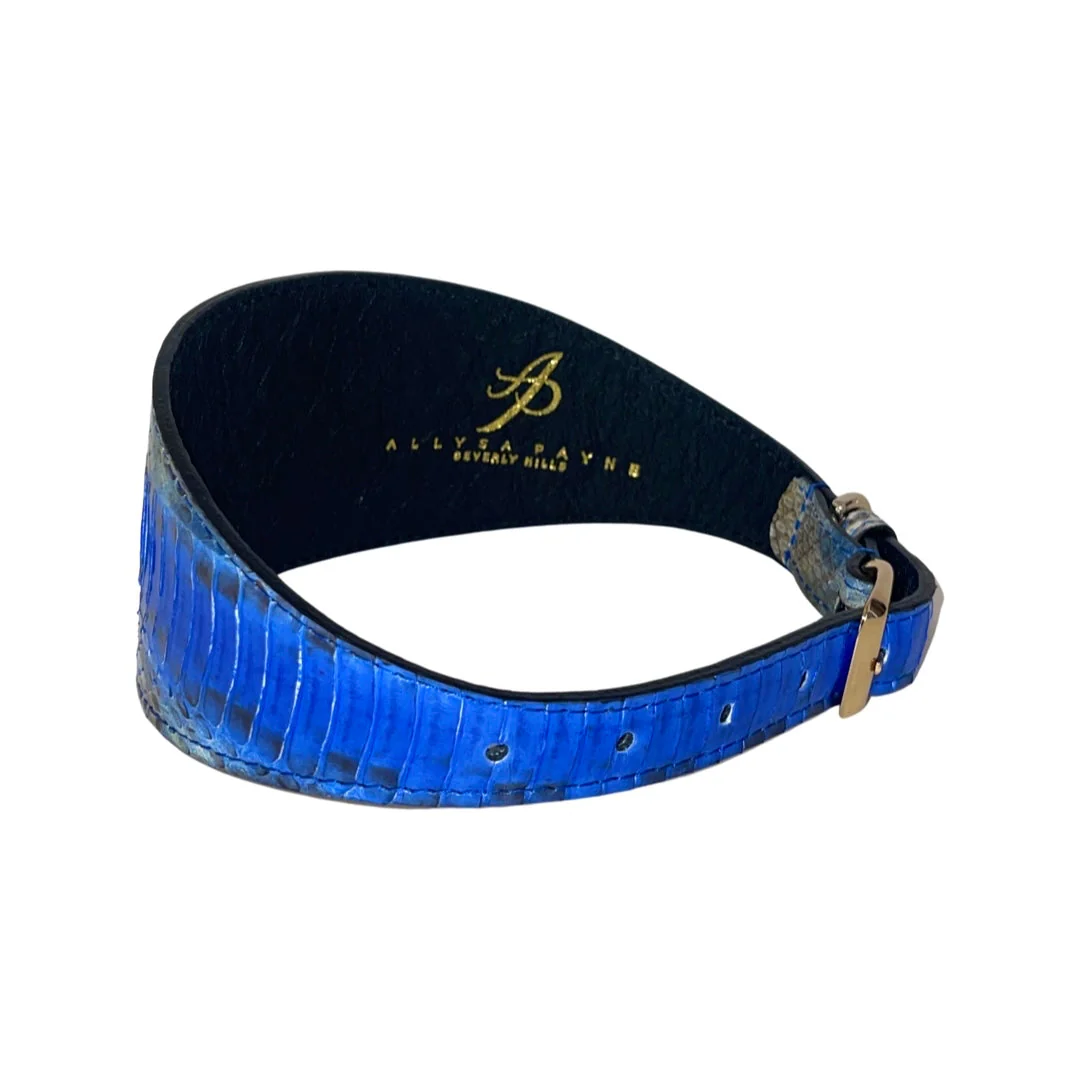 Stunning Multi-Blue Tone Snake 3” Wide Style Collar - Image 2