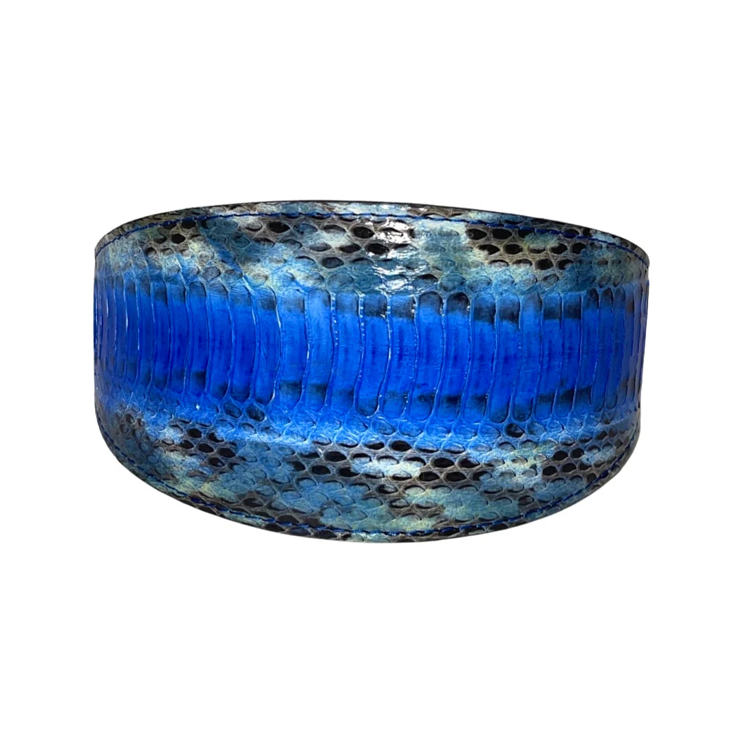 Stunning Multi-Blue Tone Snake 3” Wide Style Collar - Image 3