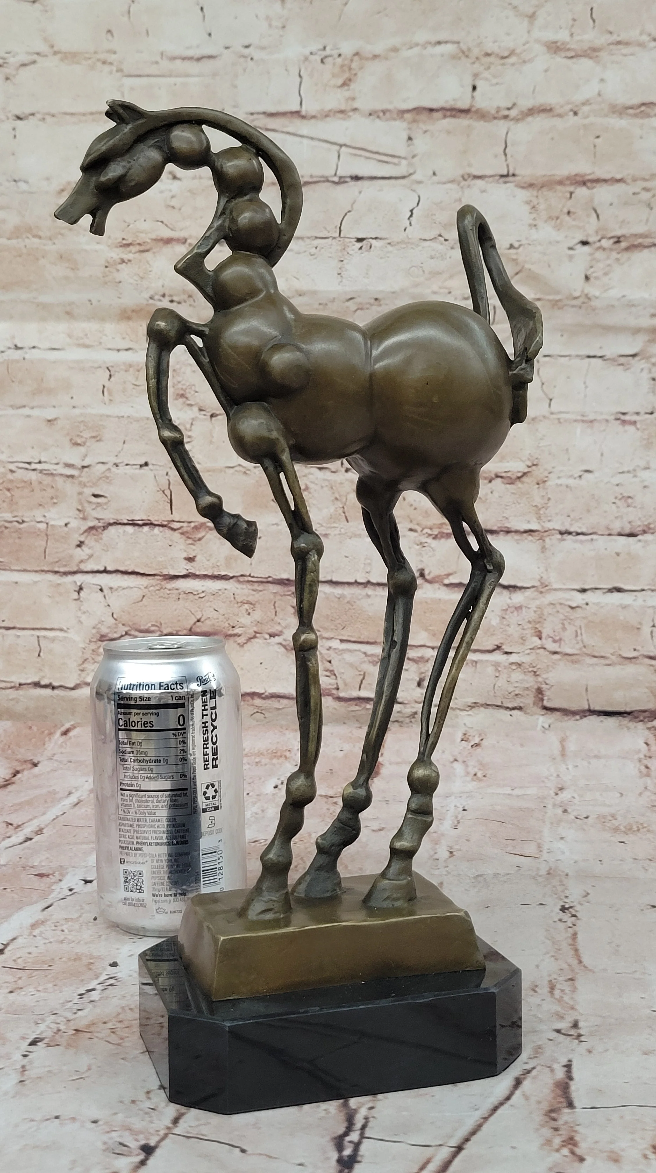 Surreal Abstract Horse Sculpture; Modern Equestrian Art on Marble Base after Salvador Dali - Image 2