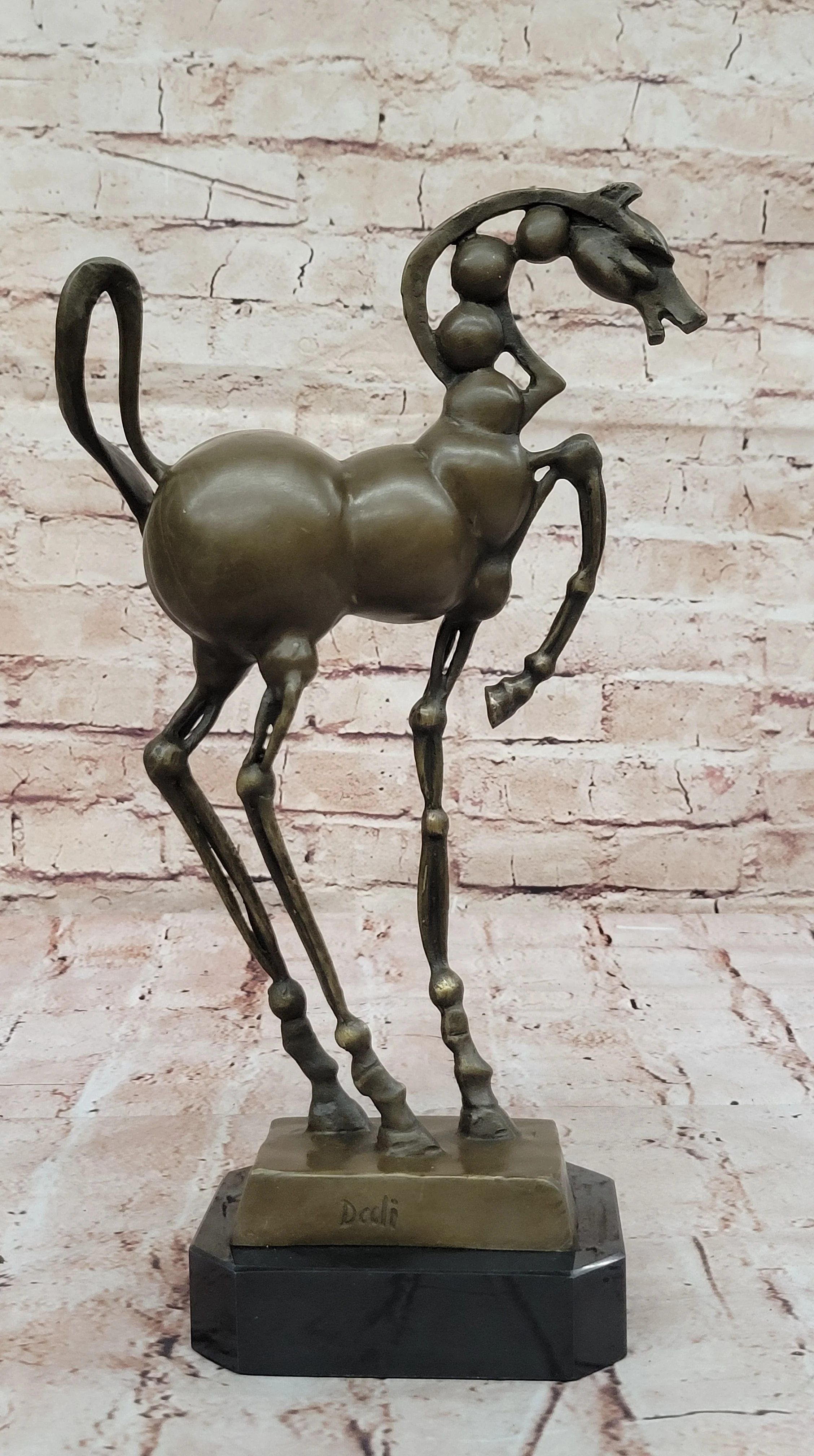 Surreal Abstract Horse Sculpture; Modern Equestrian Art on Marble Base after Salvador Dali - Image 6