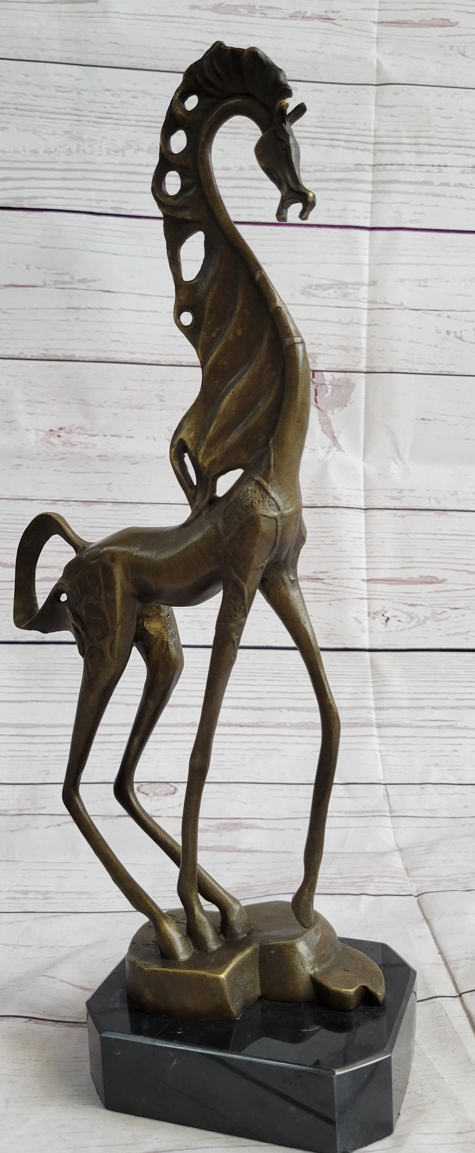 Surreal Dalinian Horse Abstract Bronze Sculpture Statue Salvador Dali 15" x 9" - Image 3