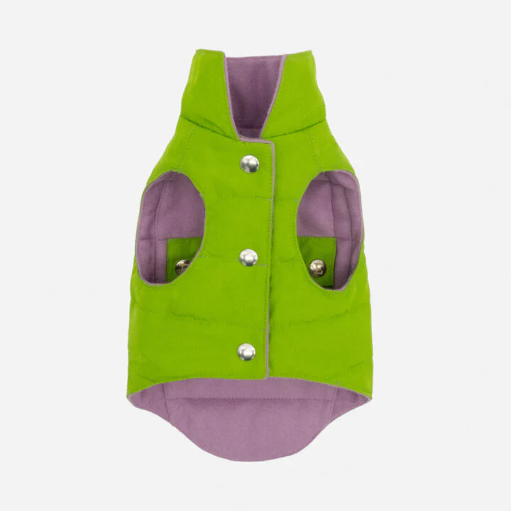 Tailored Pet Down Jacket in Pink Cashmere Reversible - Image 7