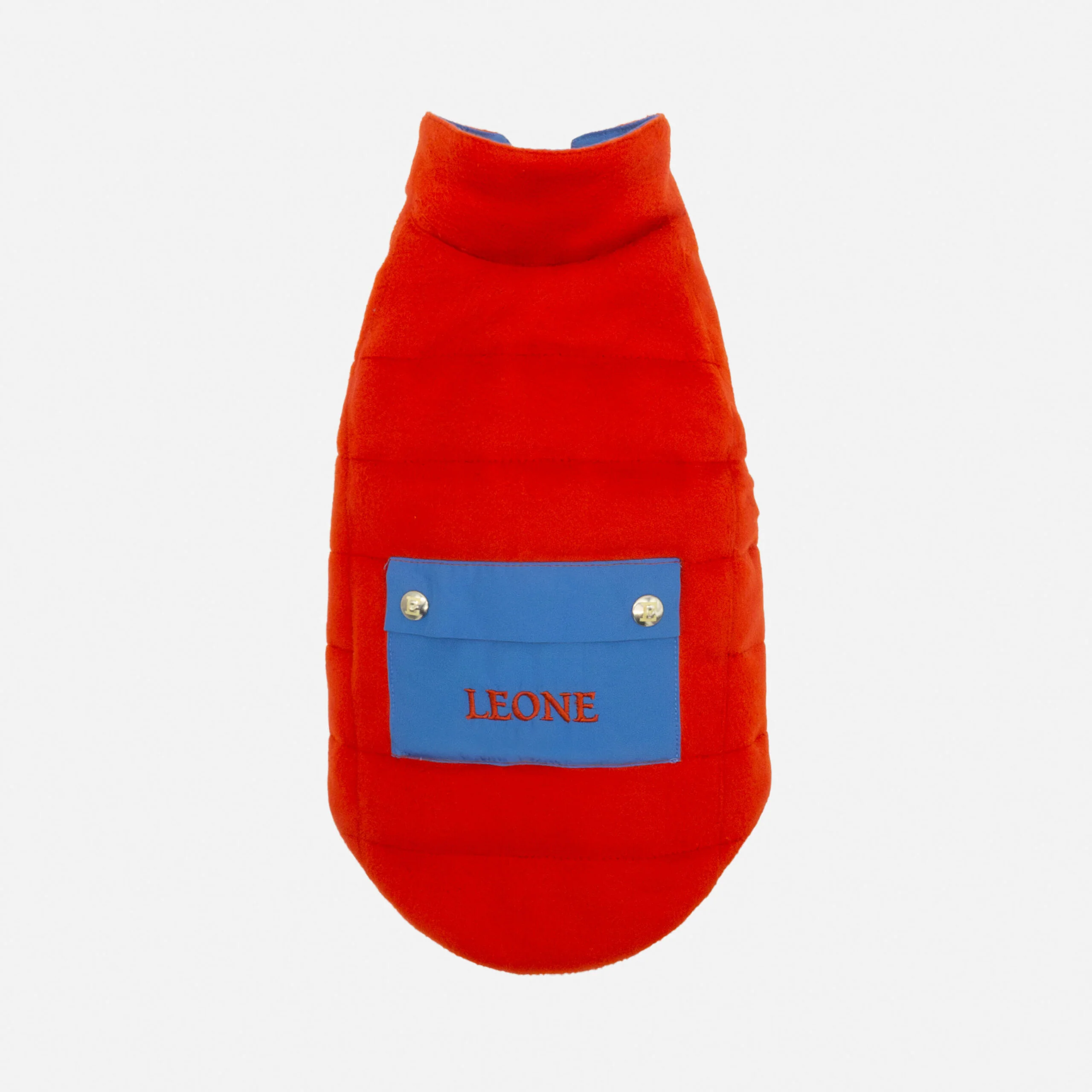 Tailored Pet Down Jacket in Red Cashmere Reversible - Image 4
