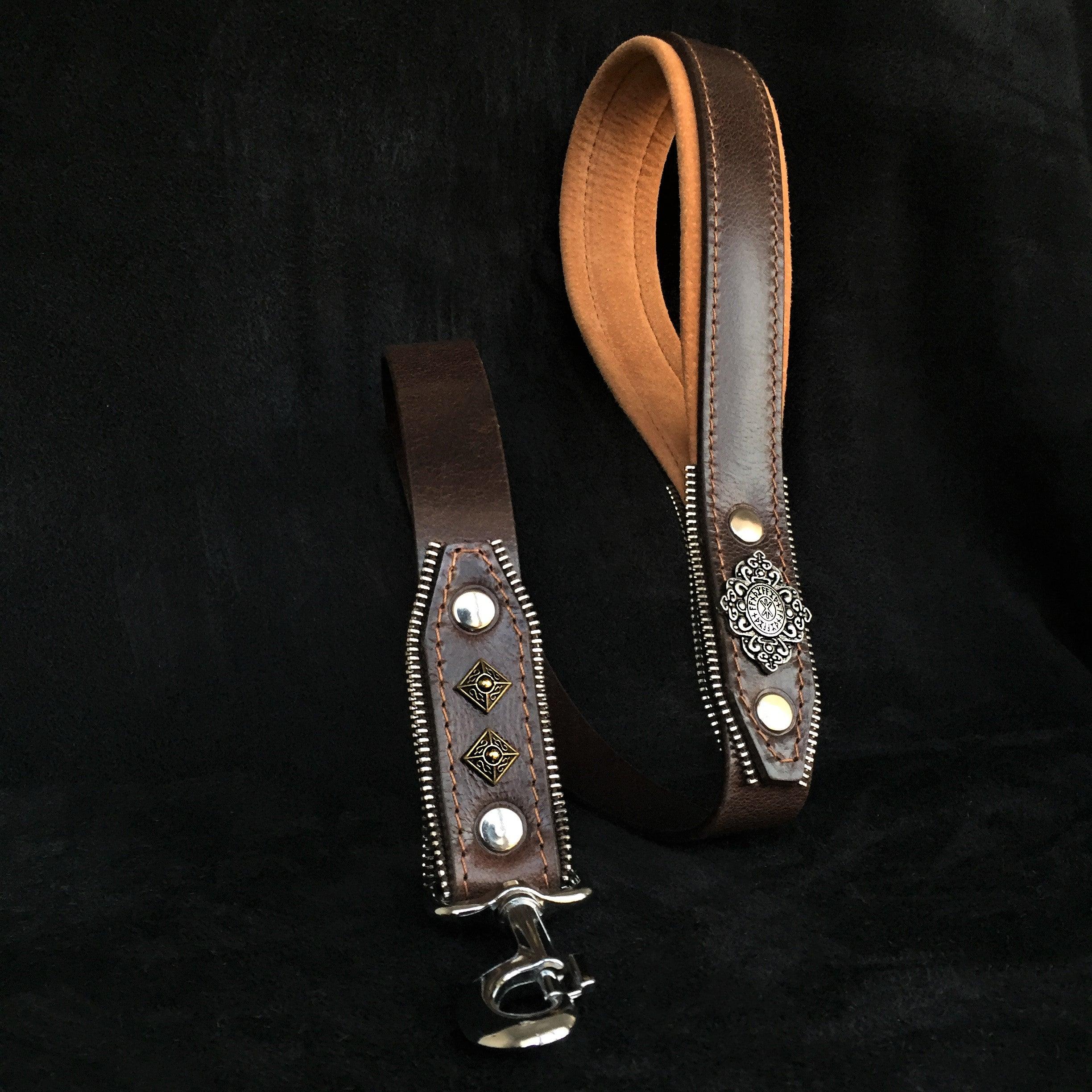 Bestia Dog Gear Genuine Leather Dog Harness - Brown/M - Image 2