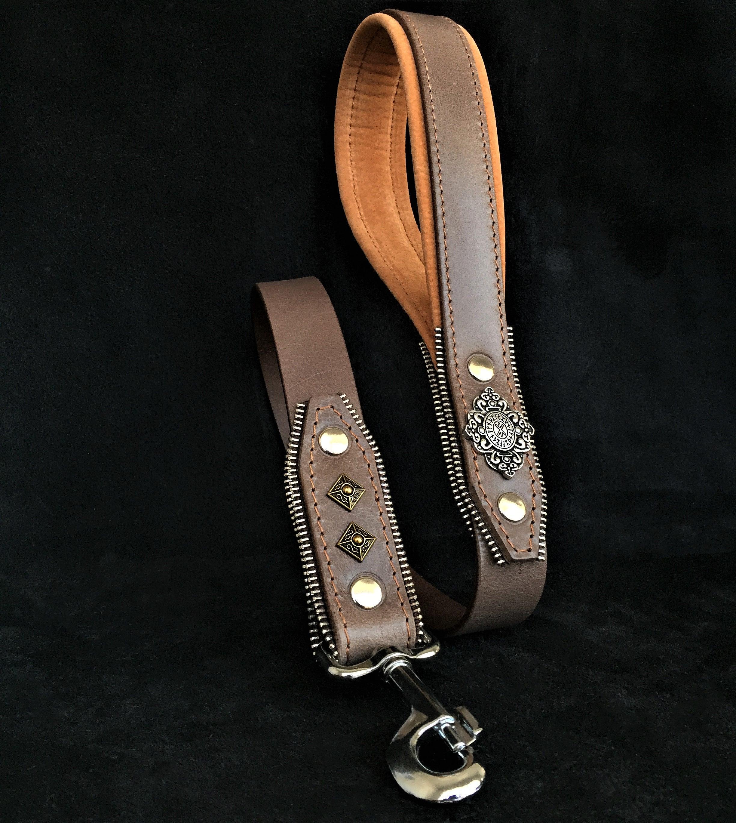 Bestia Dog Gear Genuine Leather Dog Harness - Grey/M - Image 4